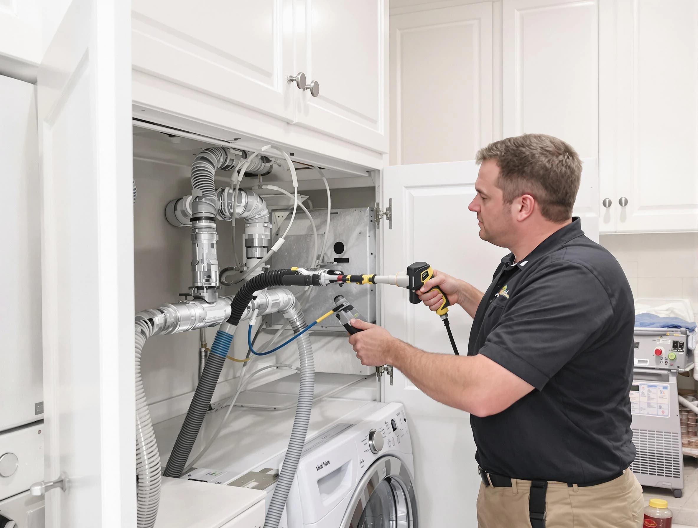 Villa Rica Dryer Vent Cleaning professional removing severe blockage from a clogged dryer vent in Villa Rica