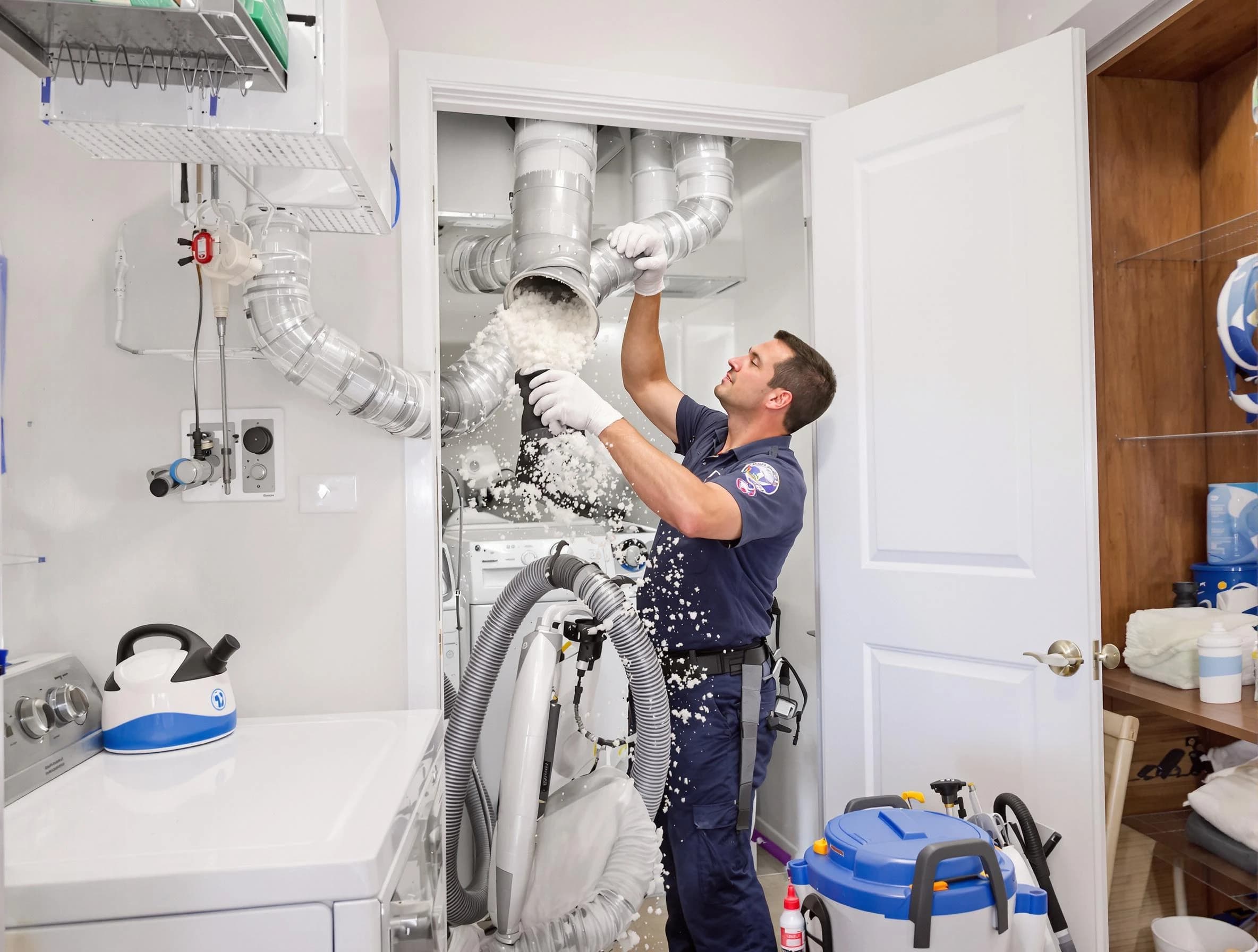 Villa Rica Dryer Vent Cleaning technician delivering thorough residential dryer vent cleaning service in Villa Rica